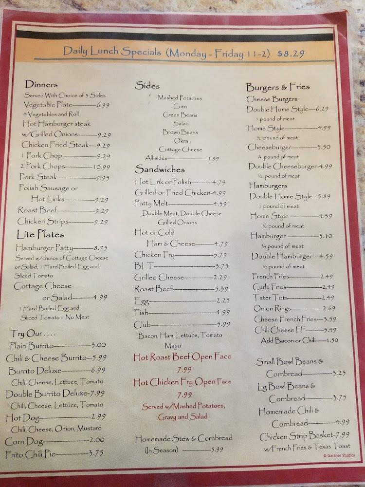 Shawnee Restaurant Menu image 1